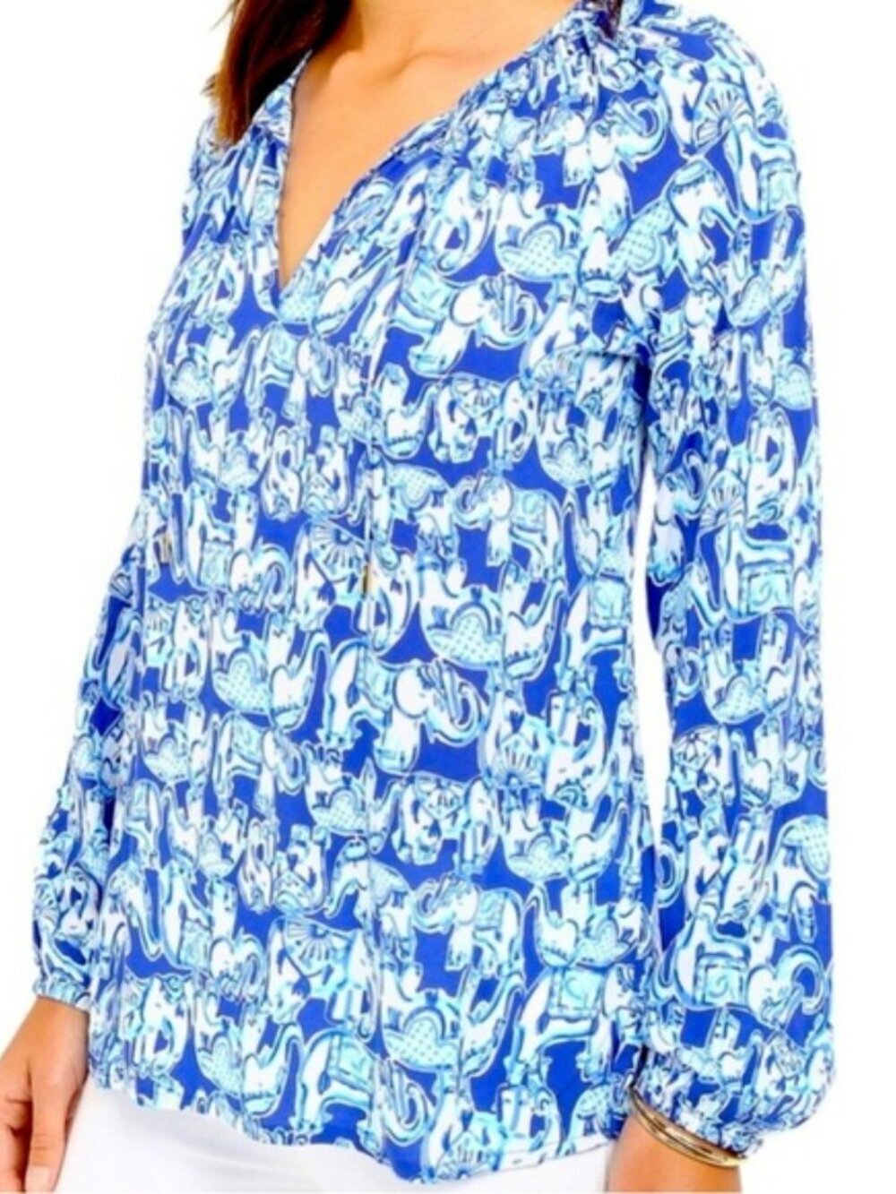 Lilly Pulitzer Tunic top in Get Trunky Elephant print size M